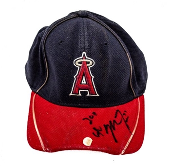 Mike Trout 2011 Game Worn and Signed From Hat Major League Debut Season (Trout Signed LOA)